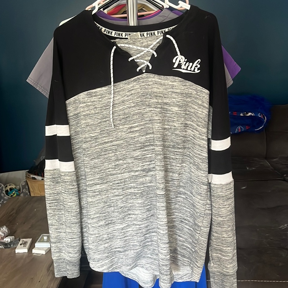 PINK medium sweat set grey/black/white